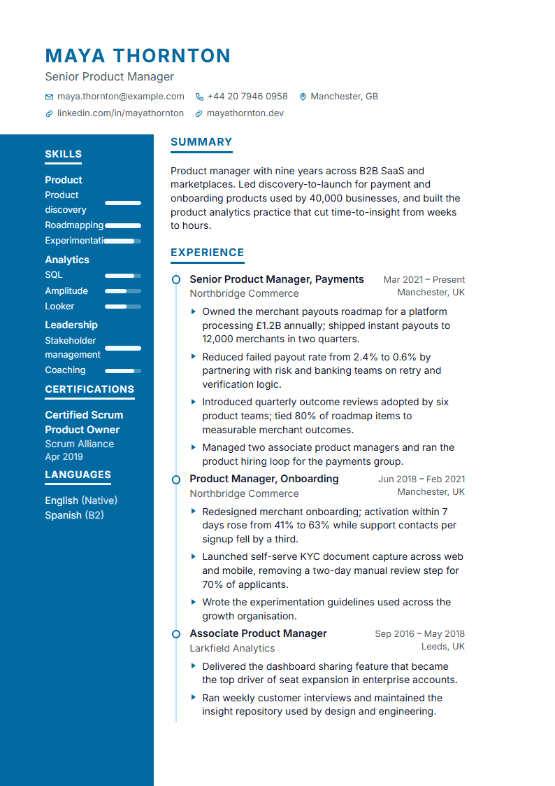 Preview of the Azurite template with sample content