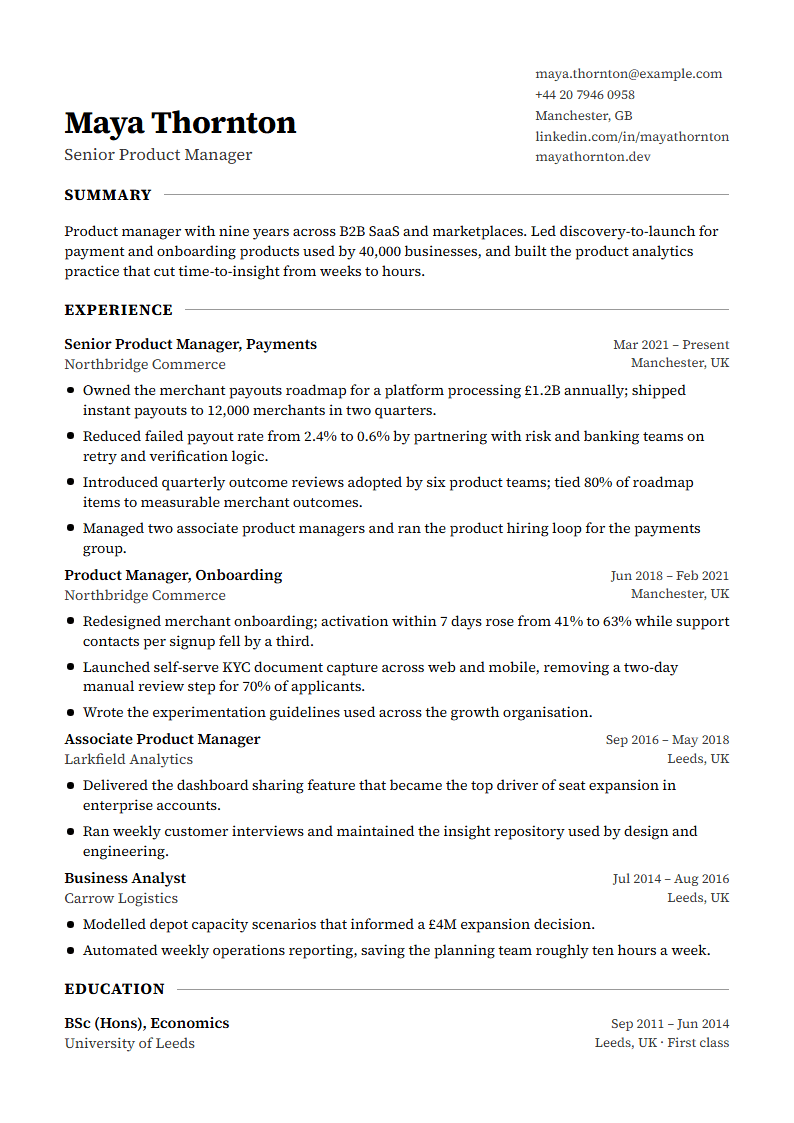 Preview of the Paper template with sample content