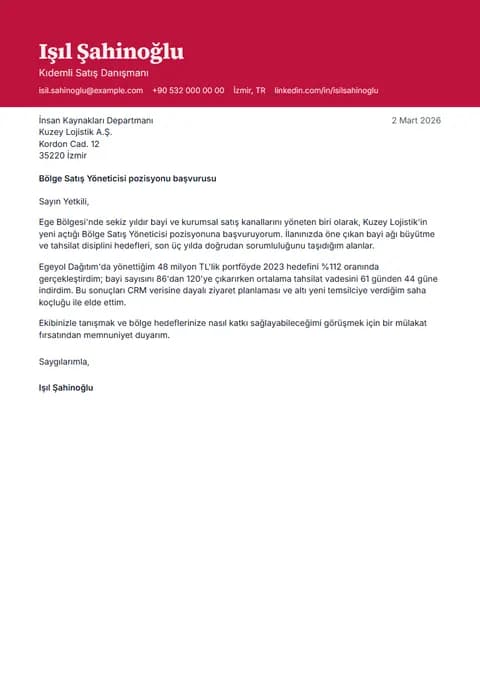 Ruby ön yazı şablonunun örnek içerikli önizlemesi