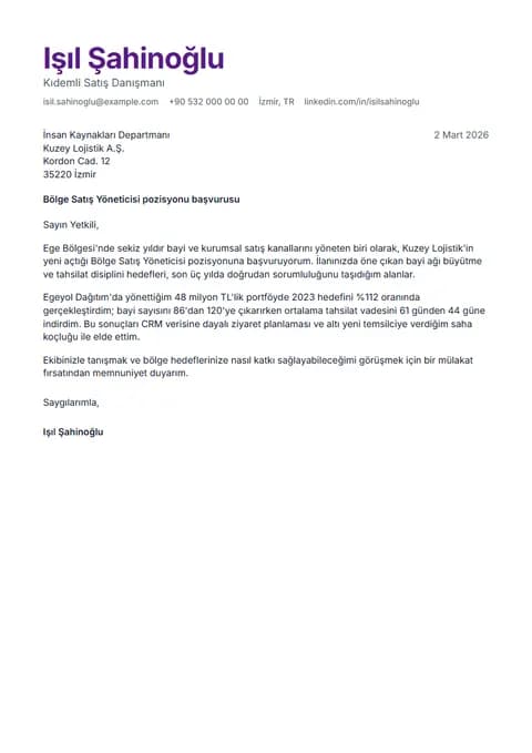 Tanzanite ön yazı şablonunun örnek içerikli önizlemesi